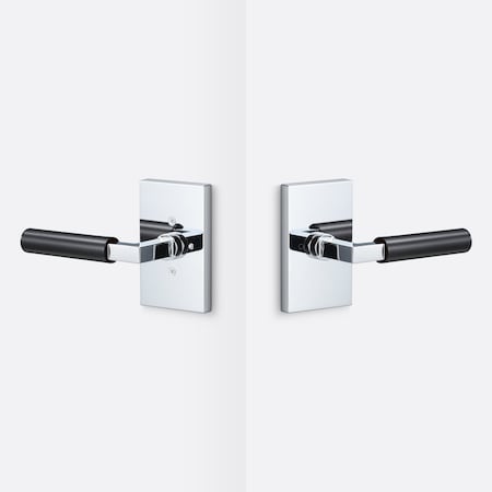 Sure-Loc Hardware Sure-Loc Hardware Levanto Privacy Rosette, Polished Chrome, Smooth Grip in Flat Black LV102 26 GRIP-SM FBL
